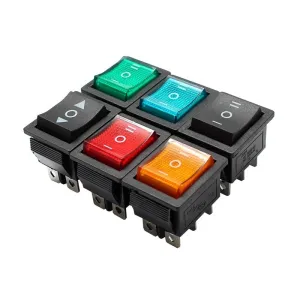 16A 250V DPDT Momentary Rocker Switch 6 Leg (Spring Action)