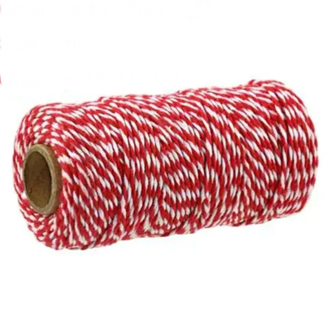 Bakers Cotton Twine 2mm Cord Spool 100 mtrs - Red and White