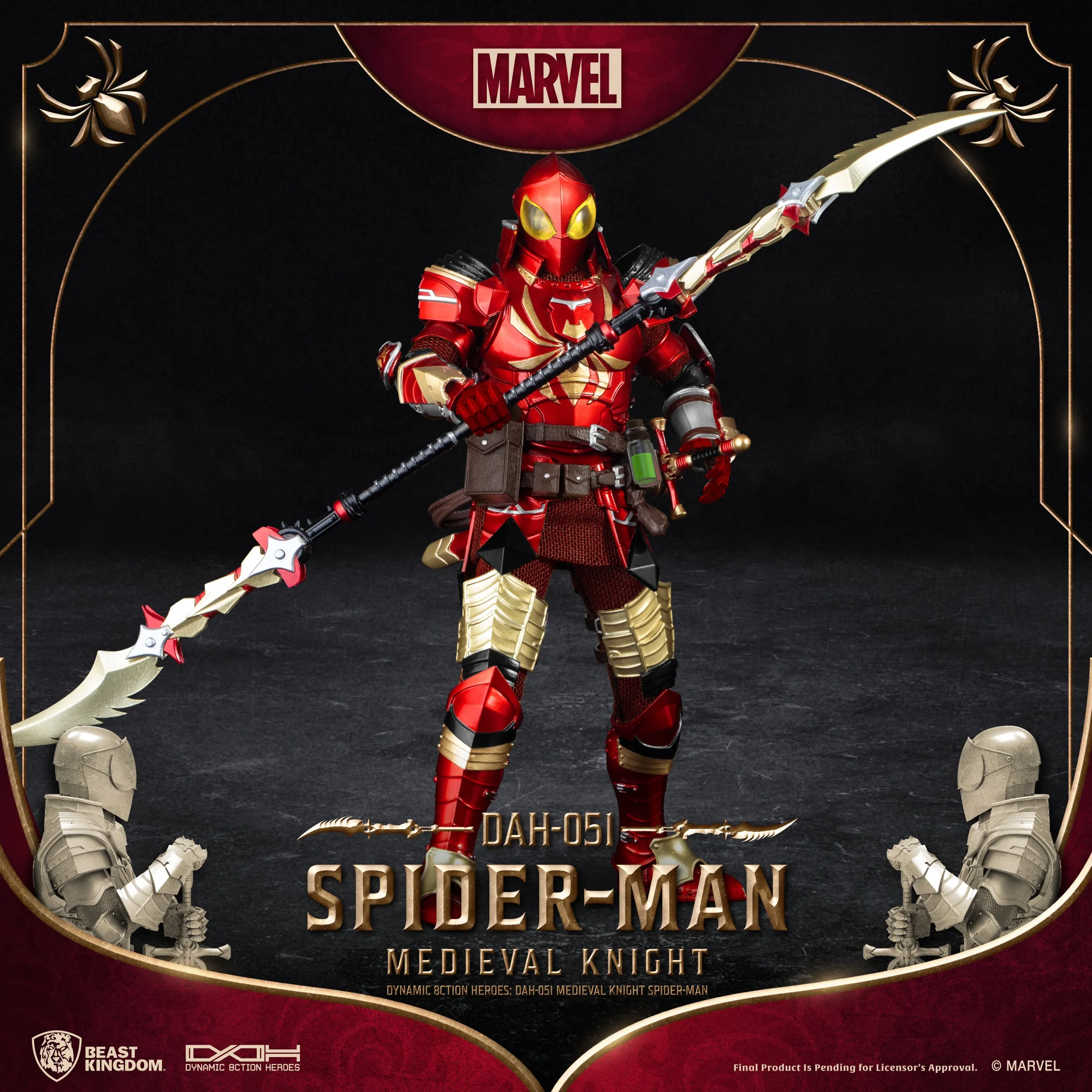 Beast Kingdom DAH-051 Medieval Knight Spider-Man 1:9 Scale Dynamic 8ction Heroes Action Figure