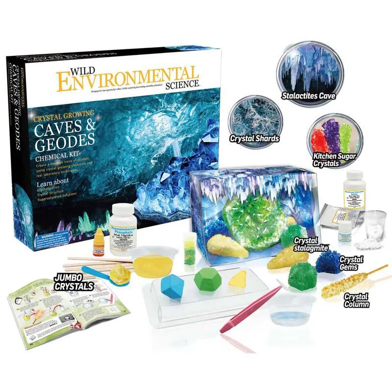 Crystal Growing Caves and Geodes - Science Kit for Ages 8 