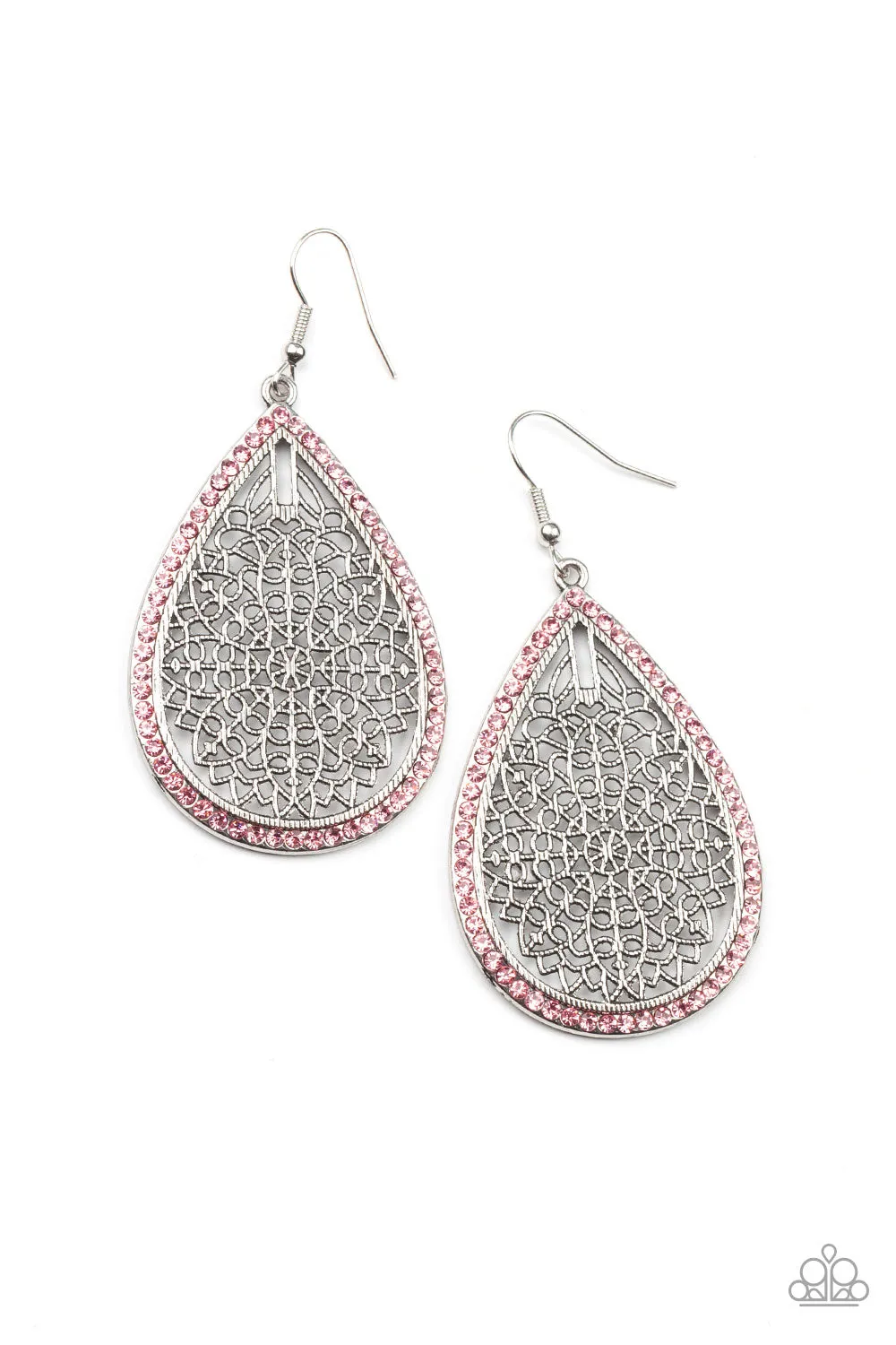 Fleur de Fantasy - Pink Earrings - Paparazzi Accessories