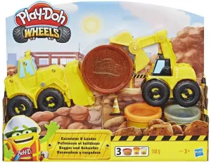PLAY-DOH Wheels Excavator and Loader Toy Construction Trucks