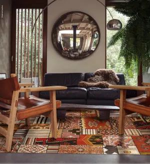 Quilt Kilim Geometric Vinyl Rug