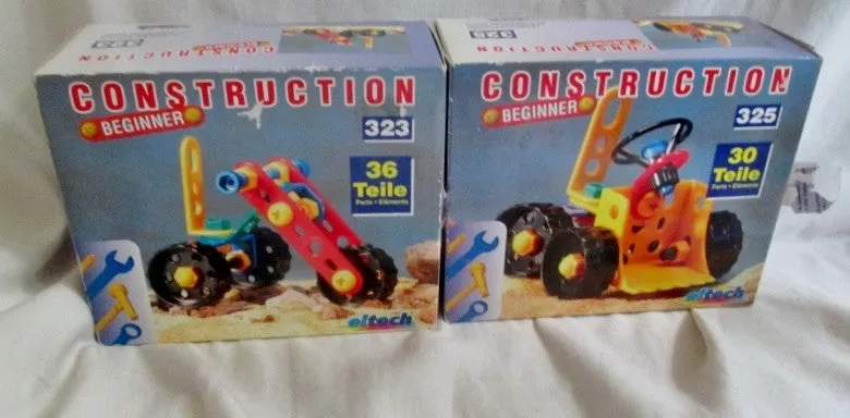 Set NEW NIB 2 EITECH BEGINNER CONSTRUCTION SET 323   325 Truck Building Toy  Parts