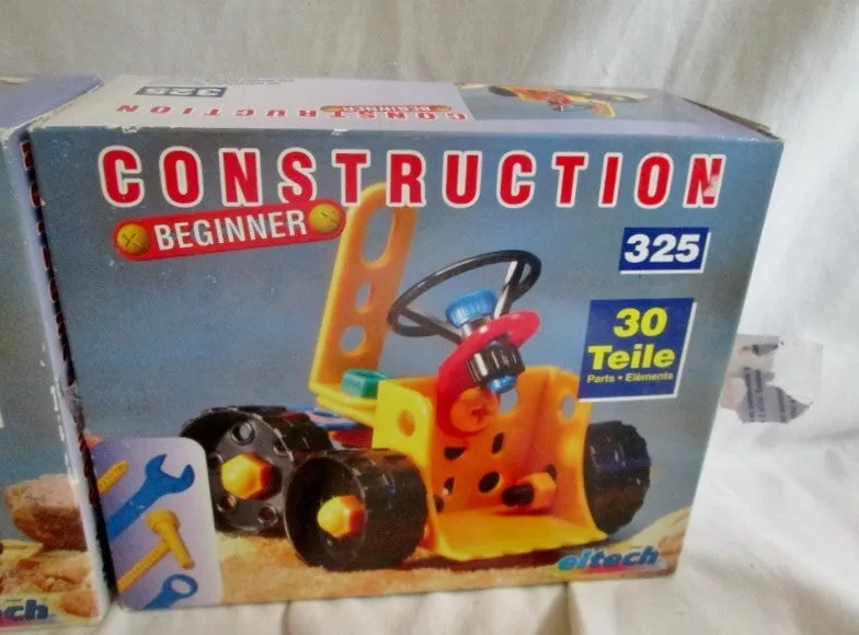 Set NEW NIB 2 EITECH BEGINNER CONSTRUCTION SET 323   325 Truck Building Toy  Parts