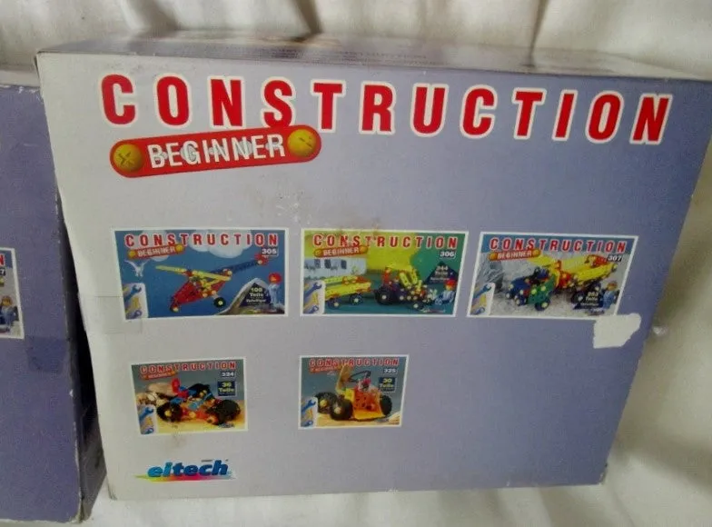 Set NEW NIB 2 EITECH BEGINNER CONSTRUCTION SET 323   325 Truck Building Toy  Parts