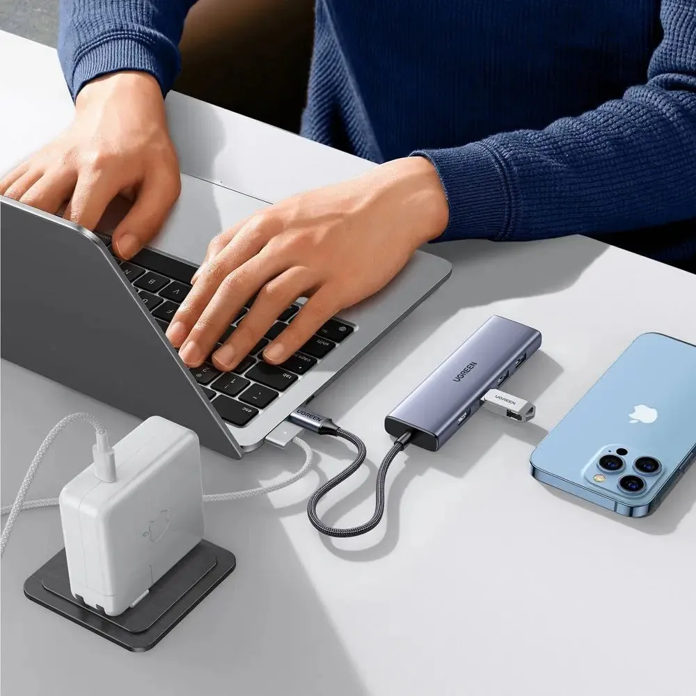 Ugreen 6-in-1 Type C to HDMI  USB 3.0*3   SD/TF Converter