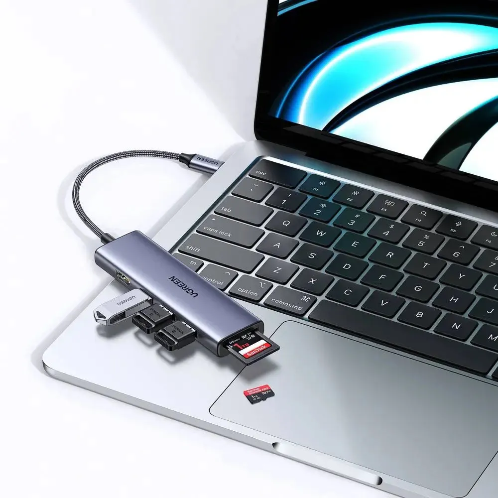 Ugreen 6-in-1 Type C to HDMI  USB 3.0*3   SD/TF Converter